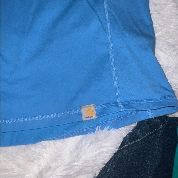 NWOT Carhartt Spell Out Relaxed Fit Shirt Blue Graphic 2XL - Picture 3 of 4